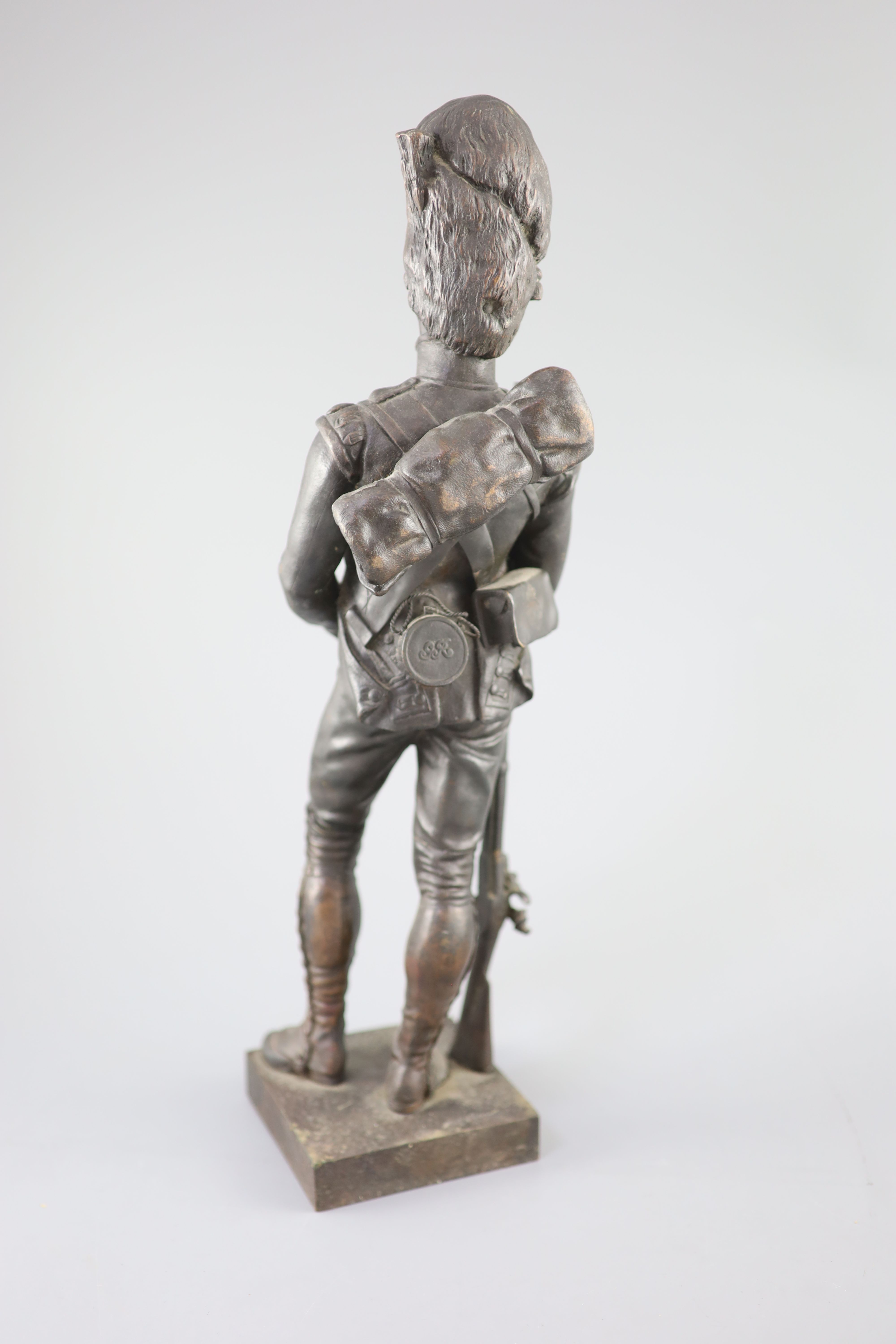 Sir Joseph Edgar Boehm (1834-1890. A bronze figure of a Grenadier, height 13.25in.